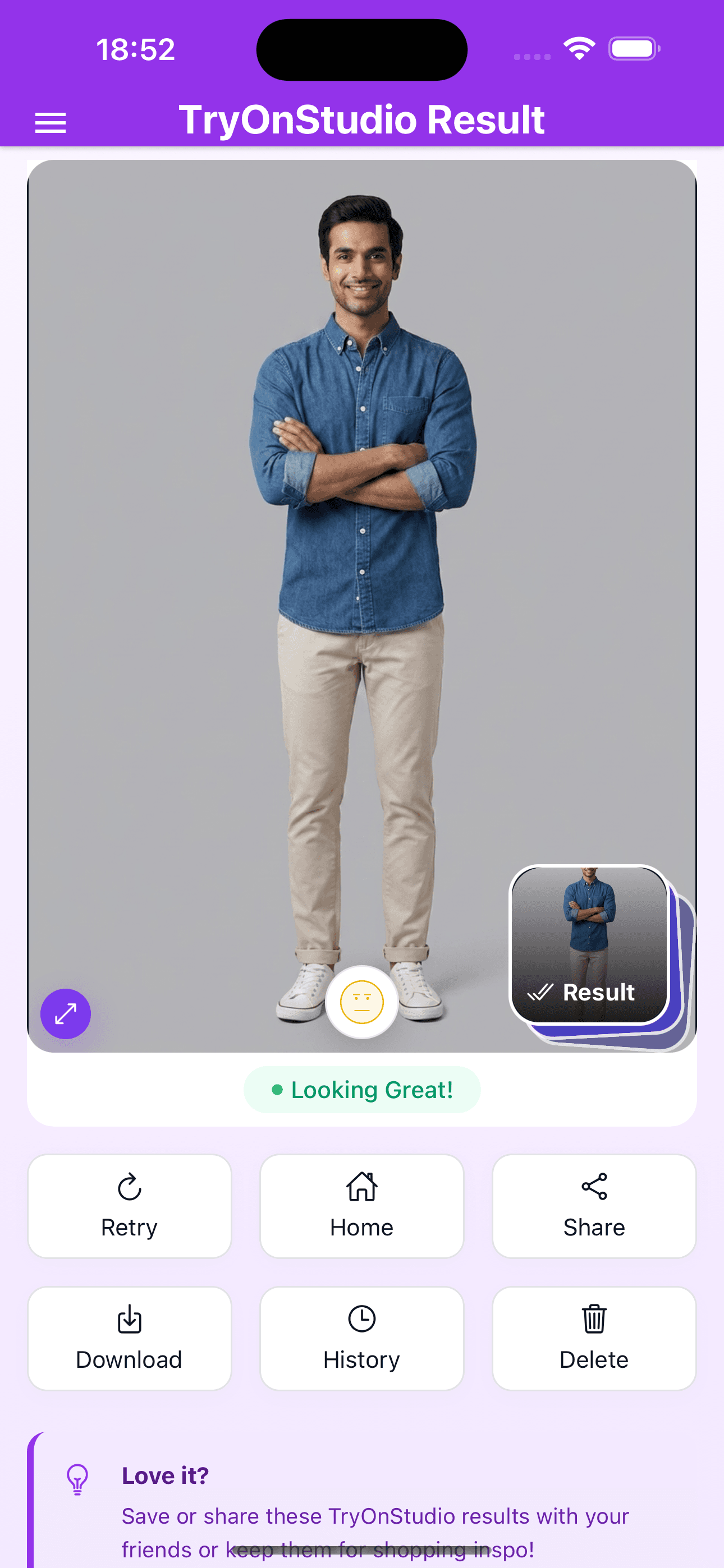 TryOnStudio app preview